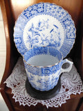 Antique Staffordshire Blue Transferware Aesthetic Cup And Saucer 1880s - Antiques And Teacups - 2