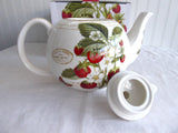 Strawberry Fayre Teapot English Leonardo 4-6 Cups New 40 Ounces Gift Box