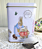 Tea Tin Beatrix Potter Peter Rabbit Empty Tea Canister Flopsy Bunnies Benjamin Bunny