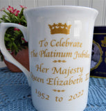 Queen Elizabeth II Platinum Jubilee Mug English Bone China 2022