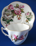 Rosina Cup And Saucer Pink And White Azaleas 1950s English Bone China - Antiques And Teacups - 3