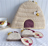 Beehive Skep Tea Cozy Cosy And Egg Cozies Padded 3D Bees Shaped Ulster Weavers