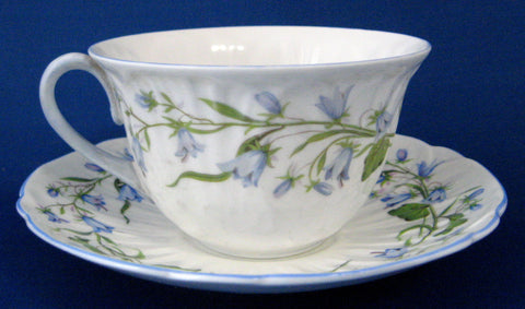 Shelley England Harebell Cup And Saucer Low Oleander Shape Garden Tea Party