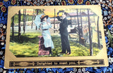 Romance Postcards Set Of 4 Real Photos Captions Gold Metallic Accents Edwardian Era