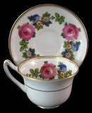 Gorgeous Cup And Saucer Paragon Pink Roses Floral Demi Queen Mary Warrant 1930s