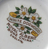 Mug Royal Albert White Dogwood Vintage Bone China 1960s Brushed Gold Trim - Antiques And Teacups - 4