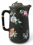 English Arts And Crafts Jug Pewter Lid English Mid Victorian Floral Pitcher 1880s - Antiques And Teacups - 2