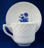 Cup And Saucer Blue Rose Wedgwood Ironstone 1950s Blue And White Tea Cup - Antiques And Teacups - 2