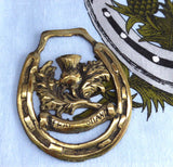 Scottish Thistle Souvenir Vintage Horse Brass Ornament Harness Brass 1920s