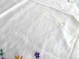 Crinoline Lady Tea Cloth Tablecloth England Embroidered Linen 30 Inch Bridge Tea Party 1940s