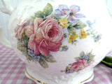 Large Teapot Olympian Rose Royal Patrician English Bone China 8 Cups Mixed Floral - Antiques And Teacups - 3