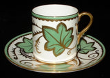 Shelley Cup And Saucer Mocha Coffee Can Ivy Heavy Gold 1940s Demi - Antiques And Teacups - 1