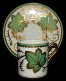 Shelley Cup And Saucer Mocha Coffee Can Ivy Heavy Gold 1940s Demi - Antiques And Teacups - 2