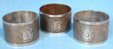 Edwardian Napkin Rings Set Of 3 Engraved English Silverplate 1900-1910 - Antiques And Teacups - 4