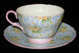 Shelley Primrose Chintz Teacup Henley Shape Pink Trim Lovely - Antiques And Teacups - 4