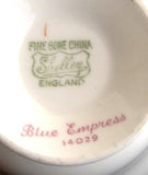 Shelley Blue Empress Demi Cup And Saucer Henley Shape Gold Trim