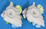 Candle Holder Pair Radnor Staffordshire Flower Posy 1940s Hand Made Bone China Flowers - Antiques And Teacups - 4
