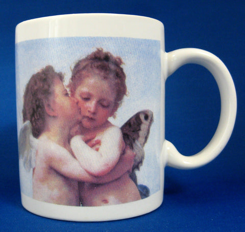Kissing Angels Mug Fairies Ceramic Cute Cherubs Valentines Day Love Token Tea Coffee - Antiques And Teacups - 1