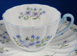 Shelley Cup And Saucer Teacup Trio Blue Rock Ludlow Blue Trim - Antiques And Teacups - 3