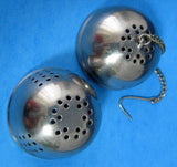 Tea Diffuser Ball Acorn Stainless Steel Retro Chain 2 Pc - Antiques And Teacups - 2
