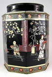 English Tea Tin Caddy Oriental Design Biscuit Tin 1930s Oriental Design - Antiques And Teacups - 2