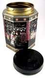 English Tea Tin Caddy Oriental Design Biscuit Tin 1930s Oriental Design - Antiques And Teacups - 3