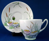 Water Lilies Cup And Saucer Hand Colored Royal Stafford 1950s - Antiques And Teacups - 2
