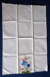 Hand Towel Embroidered Appliqued Flowers Cross Stitch 1970s - Antiques And Teacups - 2