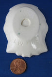 Tea Bag Caddy Figural Clown Face Ceramic White Signed 1988 - Antiques And Teacups - 3