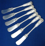 Edwardian Wallace Silver Laurel Butter Spreaders Antique Set Of 6 Initial O - Antiques And Teacups - 1