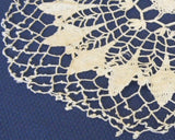 Doily Crocheted Thread Picot Lacy Star Ecru English - Antiques And Teacups - 2