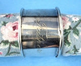 Edwardian Father Napkin Ring Hand Engraved Script Sheffield Silverplate 1908-1912 - Antiques And Teacups - 1