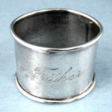 Edwardian Father Napkin Ring Hand Engraved Script Sheffield Silverplate 1908-1912 - Antiques And Teacups - 3