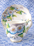 Royal Albert September Morning Glory Cup And Saucer Flower Of The Month 1940s - Antiques And Teacups - 1