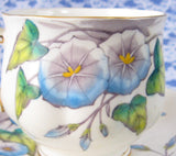 Royal Albert September Morning Glory Cup And Saucer Flower Of The Month 1940s - Antiques And Teacups - 3