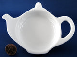Tea Bag Caddy Figural Teapot Shape White Porcelain Large Tea Bag Holder - Antiques And Teacups - 1