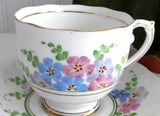 Roslyn Cup And Saucer Art Deco Painted Flowers 1930s Bone China