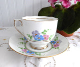 Roslyn Cup And Saucer Art Deco Painted Flowers 1930s Bone China