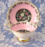Cup And Saucer Paragon Queen Elizabeth II Wedding 1939 Indian Tree Pink - Antiques And Teacups - 3
