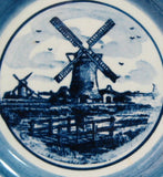 Delft Butter Pat Windmill Teabag Caddy Blue And White 1950s Small Plate Ring Dish - Antiques And Teacups - 2