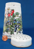 Tin Sugar Shaker Muffineer Strawberries Blueberries Retro 1960s England Enamelware - Antiques And Teacups - 3