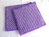 Purple Teacup Themed Potholders Padded Flowers Hand Made Support Animal Charity