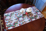Christmas Kitties Table Runner 39 Inches By 18 Inches Jenny Newland Gold Metallic Handmade