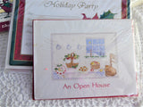 Lot of 45 Christmas Party Invitations Holiday Cards With Envelopes Gold 1950s Many Unopened