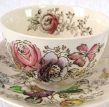 Cup And Saucer Johnson Brothers Sheraton Floral Polychrome 1920s - Antiques And Teacups - 5