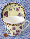 Tea Roy Kirkham Breakfast Size Cup And Saucer English Bone China New Flying Cloud - Antiques And Teacups - 2