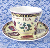 Tea Roy Kirkham Breakfast Size Cup And Saucer English Bone China New Flying Cloud - Antiques And Teacups - 4