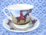 Roy Kirkham Tally Ho Breakfast Size Cup And Saucer English Hunt Scenes Bone China - Antiques And Teacups - 2