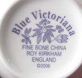 Blue Victorian Breakfast Size Roy Kirkham Cup And Saucer English Bone China New Large - Antiques And Teacups - 5
