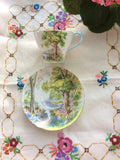 Shelley Woodland Cup and Saucer Cambridge Shape Landscape Teacup 1950s